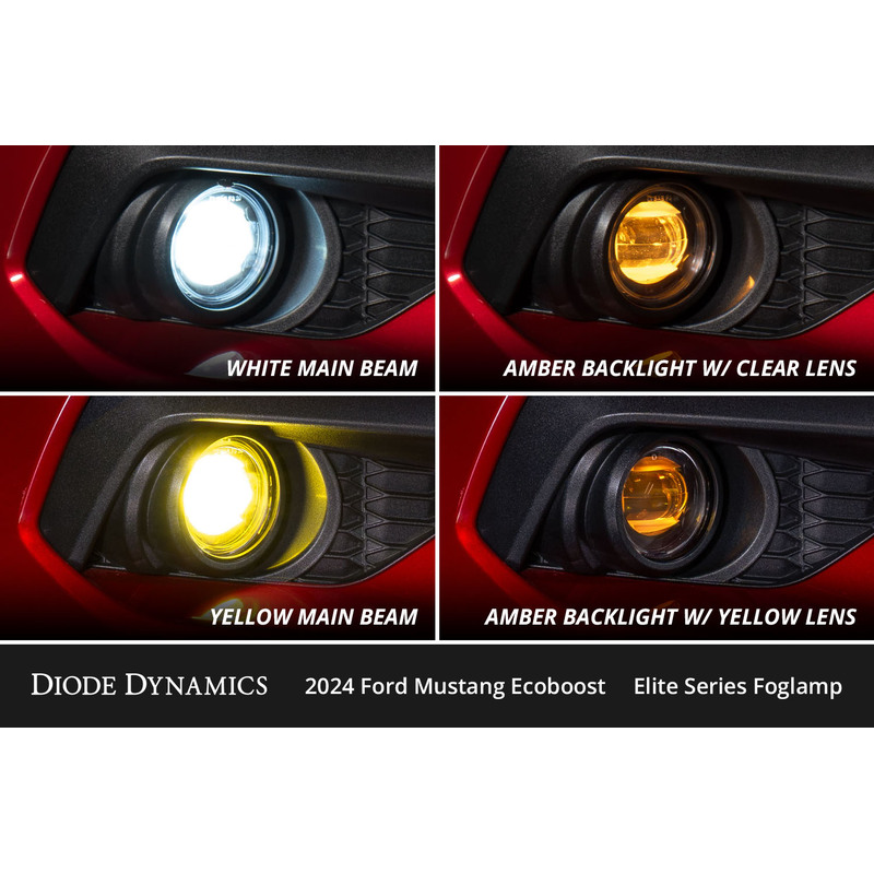  Diode Dynamics - Elite Series Add-On Fog Lamp Kit for 2024 Ford Mustang EcoBoost, White